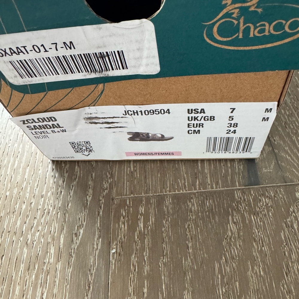 Chaco zCloud Black and White Strappy Sandals - Picture 8 of 9